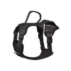 PETMARVEL High-Perfomance Tactical Dog Harness With Poop Bag Holder, No Pull Front Clip & Metal Buckles, Brown S (Option: Black-Medium)