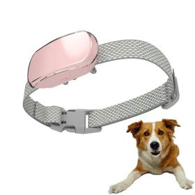 Adjustable Training Device Bark Collar for Large Medium and Small Dogs (Color: Pink, Type: Training Device)