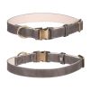 Leather dog collar; Leather Dog Collar Soft Padded Breathable Adjustable Tactical Pet Collar with Durable Metal Buckle for Small Medium Large Dog