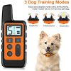 Dog Training Collar; Waterproof Shock Collars for Dog with Remote Range 1640 ft; 3 Training Modes; Beep; Vibration and Shock; Rechargeable Electr