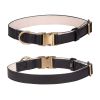 Leather dog collar; Leather Dog Collar Soft Padded Breathable Adjustable Tactical Pet Collar with Durable Metal Buckle for Small Medium Large Dog