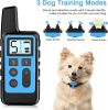 Dog Training Collar; Waterproof Shock Collars for Dog with Remote Range 1640 ft; 3 Training Modes; Beep; Vibration and Shock; Rechargeable Electr
